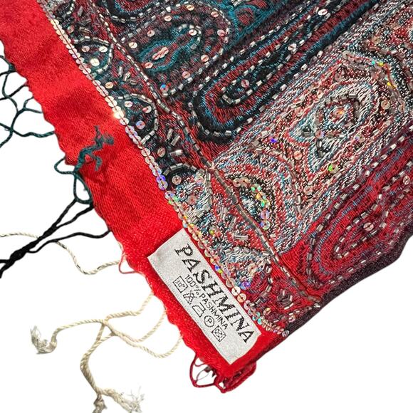 Elegant Lightweight Soft Pashmina-Style Shawl Wrap Scarf with Sequins Ultra-Soft - Picture 9 of 16